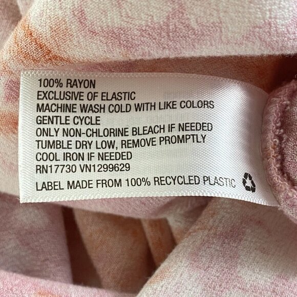 KNOX ROSE Maxi Dress V Neck Short Sleeve Side Slits Tie Dye Pink M 81-30 - Picture 13 of 13